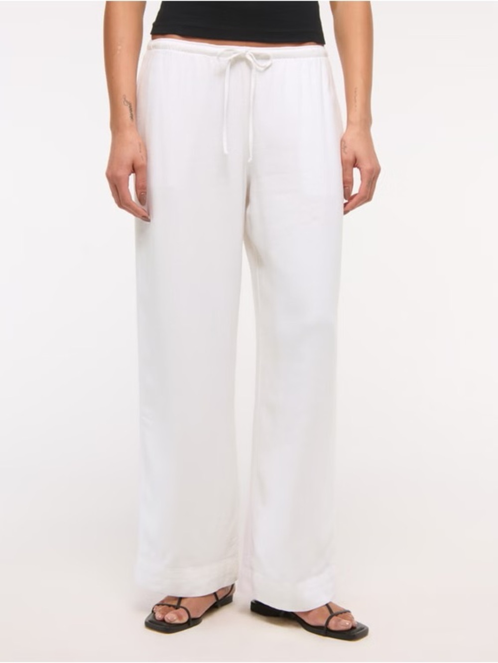 Abercrombie and Fitch Linen-Blend Pull-On Pant White Size L